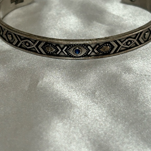 Alex and Ani Evil Eye Cuff Bracelet in Rafaelian Silver finish - Picture 2 of 6